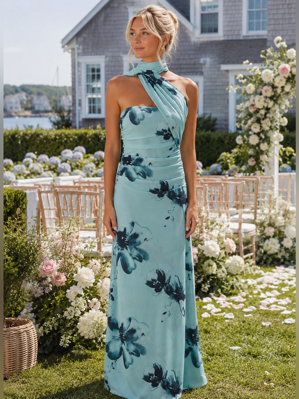 Peppermayo Songbird Maxi Dress | Blue Floral Wedding Guest Coastal Romantic 6